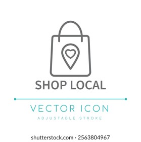 Shop Local Eco Friendly Icon, Small Business Icon,  Sustainable Business Shopping