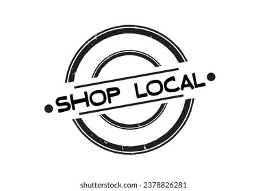 SHOP LOCAL hand drawn text and doodles badge and icon. Support small business. Vector