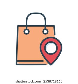 Shop local location bag. Find nearby stores. Discover local shops and businesses. Support your community.