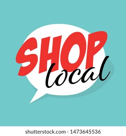Shop local on speech bubble