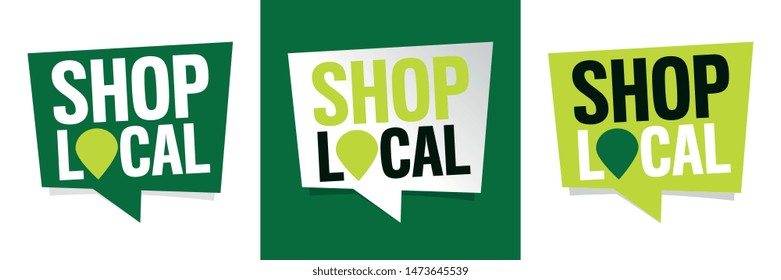 Shop local on speech bubble