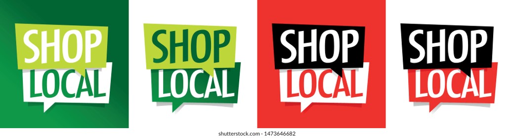 Shop local on speech bubble