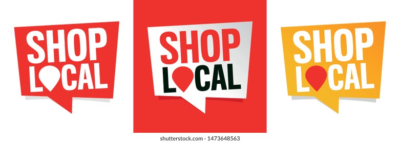 Shop local on speech bubble