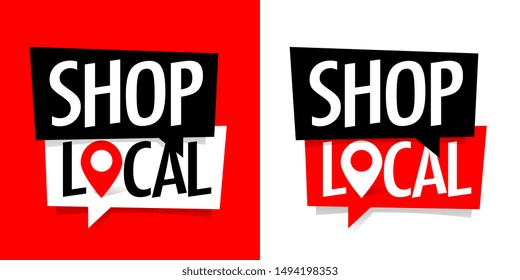 Shop local on speech bubble