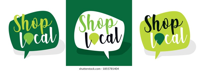 Shop Local On Speech Bubble