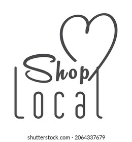 shop local quote and heart icon