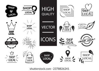 Compra el conjunto local de texto dibujado a mano y las insignias de doodles, logotipo, iconos. Tipografía y caligrafía de escritura de pincel vectorial moderno manuscrito 