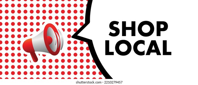 Shop Local Sign On White Background	