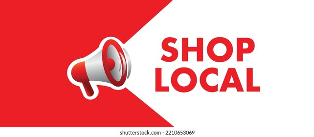 Shop Local Sign On White Background	