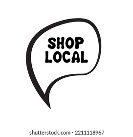 Shop Local Sign On White Background	