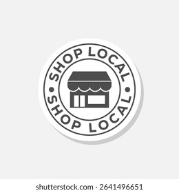 Shop Local Small Business Icon sticker isolated on gray background