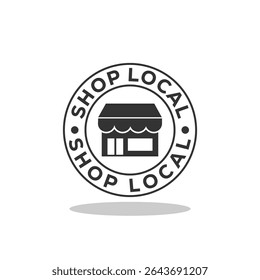 Shop Local Small Business Icon with shadow