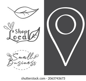 shop local, small business line style set