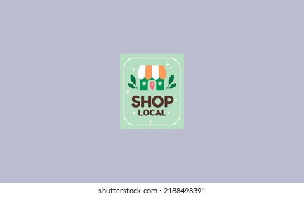 shop local sticker vector flat design