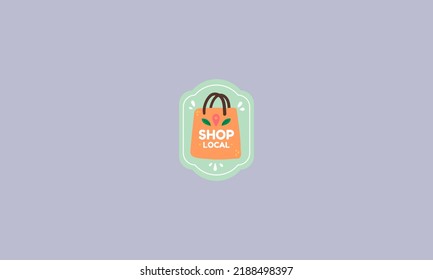 shop local sticker vector flat design