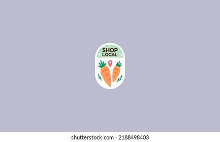 shop local sticker vector flat design