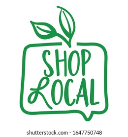 Shop local - Support local business, buy local products. Flat vector illustrations on white background. Element for labels, stickers or icons, t-shirts or mugs. healthy food design. Go healthy.