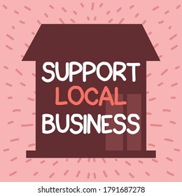 shop local, support local business vector illustration design