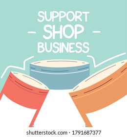 shop local, support local business vector illustration design