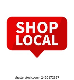 Shop Local Text In Red Rectangle Shape For Sale Promotion Business Marketing Social Media Information Announcement
