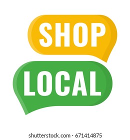 Shop local. Vector illustration on white background.