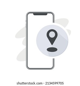 shop location, find us by address and visit us, smartphone and location icon vector illustration
