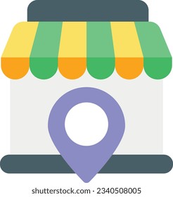  shop location flat icons design style