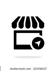 Shop location icon on white background. Vector illustration.