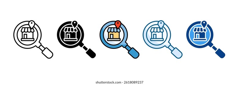 Shop Location Icon Set Multiple Style Collection
