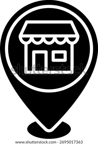 Shop Location Icon, Store Pin Symbol