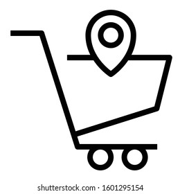 Shop location icon. Vector graphics.