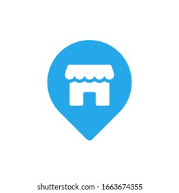 Shop Location Mark Symbol. Web Icon Logo Template Design Element.