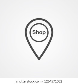 Shop location pin vector icon sign symbol