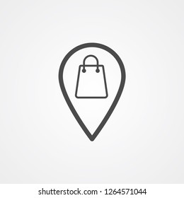 Shop location pin vector icon sign symbol