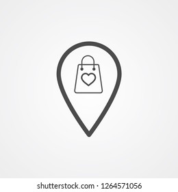 Shop location pin vector icon sign symbol