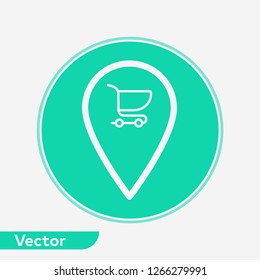 Shop location pin vector icon sign symbol