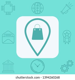 Shop location pin vector icon sign symbol
