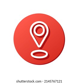 shop location red vector icon, find us by address button, highlight cover for internet shopping