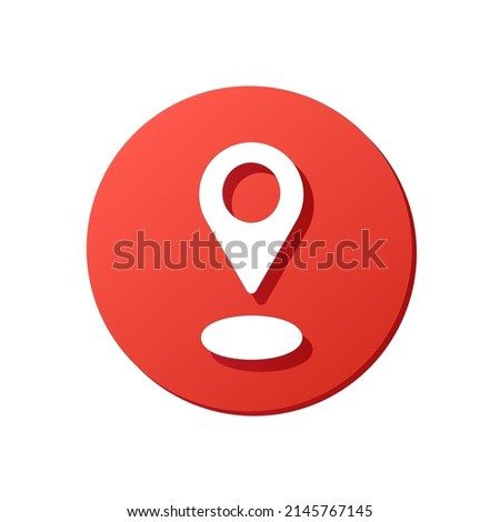 shop location red vector icon, find us by address button, highlight cover for internet shopping