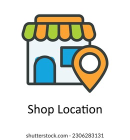 Shop Location vector    Fill outline Icon Design illustration. Location and Map Symbol on White background EPS 10 File