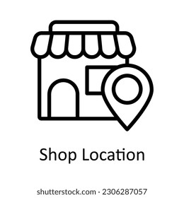 Shop Location vector     outline Icon Design illustration. Location and Map Symbol on White background EPS 10 File