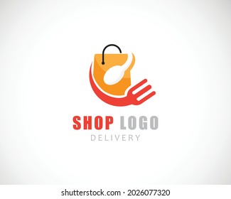 shop logo creative food design concept delivery store