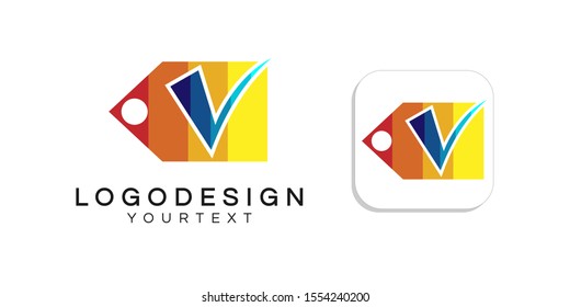shop logo design. icon app smartphone color full