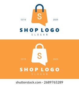 Vector de ilustración de diseño de logotipo de tienda. Para el logotipo de compras, tienda en línea, mercado, tienda.
