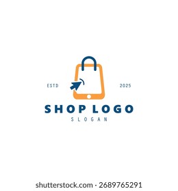 Shop logo design illustration vector. For Shopping logo, online shop, marketplace, store.