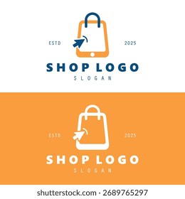 Vetor de ilustração de design de logotipo de loja. Logotipo para compras, loja online, mercado, loja.