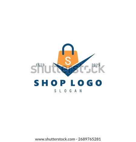 Shop logo design illustration vector. For Shopping logo, online shop, marketplace, store.