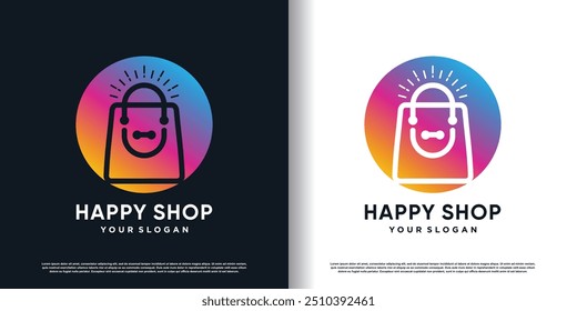Shop logo design with modern creative concept for business Premium vector