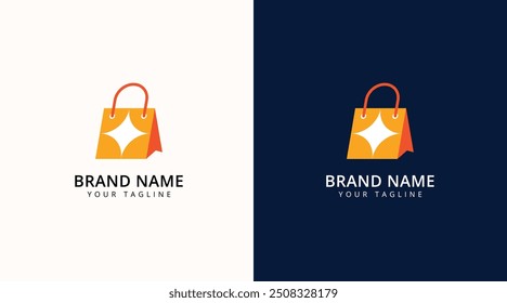 Diseño de logo de la tienda. Logotipo del Carrito de compras y Vector del icono del logotipo de los bolsos de compras