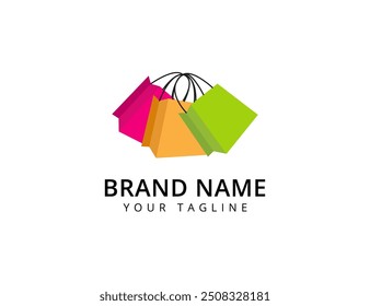 Shop logo design. Shopping cart logo and shopping bags logo icon vector